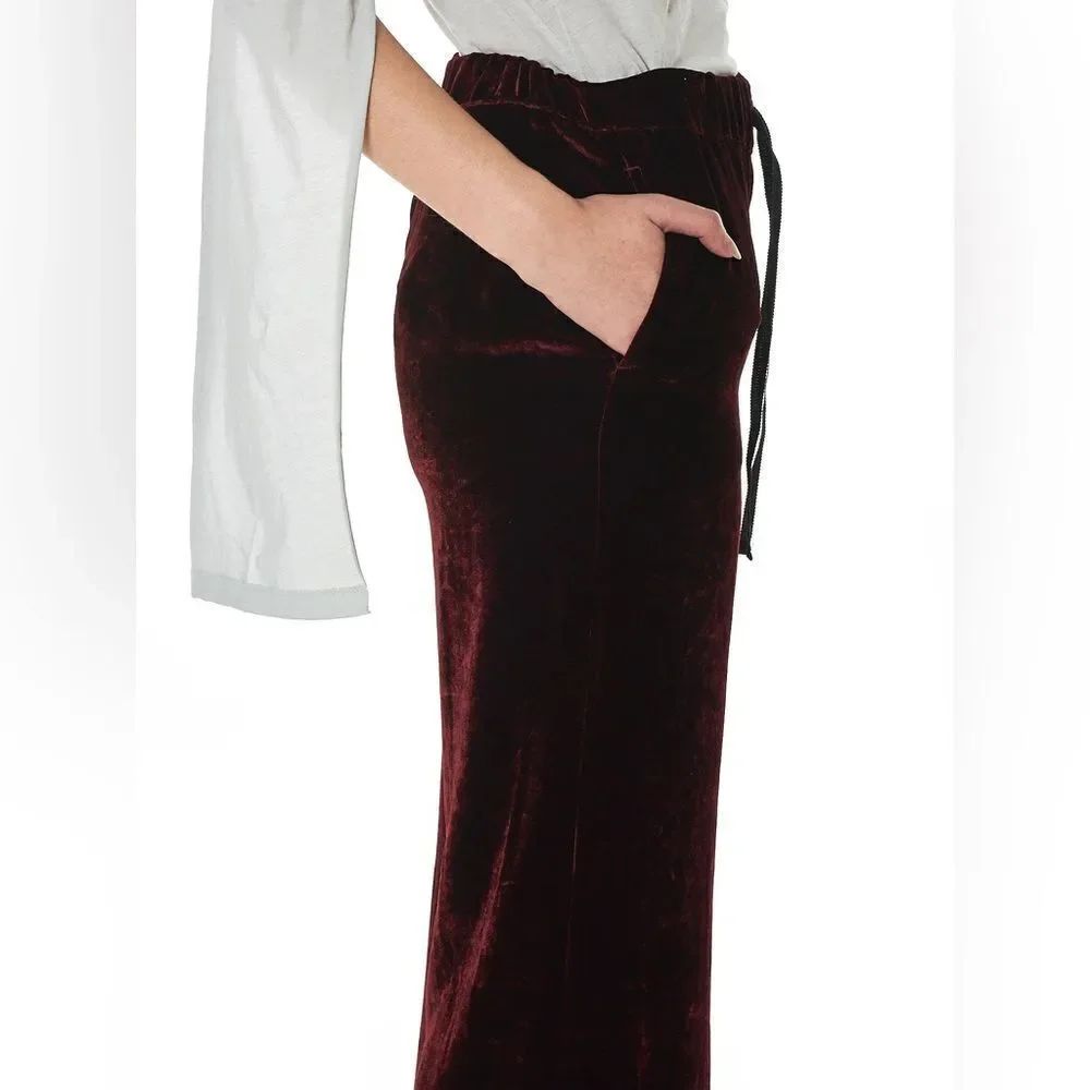 H. Lorenzo Unravel Luxury Burgundy Palazzo Trousers Style Uwca038e18136001- — image 4 of 8